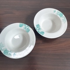 ニトリ スープ皿 洋食器 プレート皿　2点セット　花柄