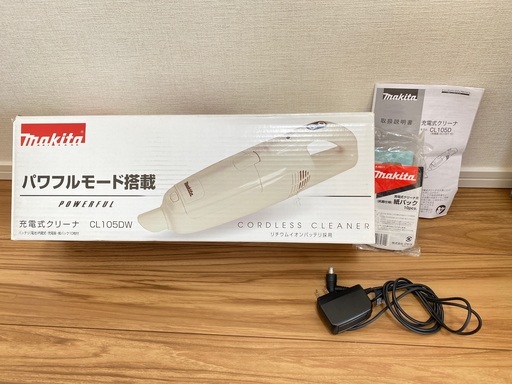 マキタ コードレス掃除機 充電式クリーナー CL105DWI アイボリー（紙パック20枚付）