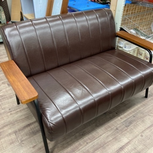 ★売約済み　【値下げ】★美品 ニトリ 2人掛け合皮ソファ Nシールド ステイン フェイクレザー 幅133cm