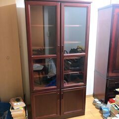 ガラス戸　本棚　昭和レトロ