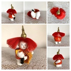御所人形  2点／男の子と鳥・赤獅子の画像