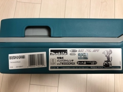 最新Makita 充電式インパクトレンチTW300DRGX