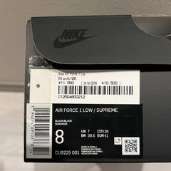 【ほぼ未使用】Supreme × Nike Air Force 1 Low "Black"の画像