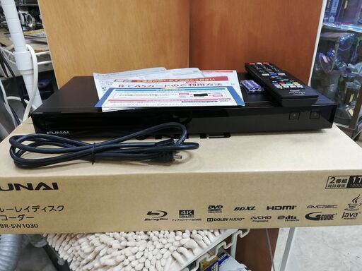 FUNAI★ブルーレイディスクレコーダー★2020年製★FBR-SW1030★箱・取扱説明書・リモコン・ＨＤＭＡケーブル付　☆管理5071539