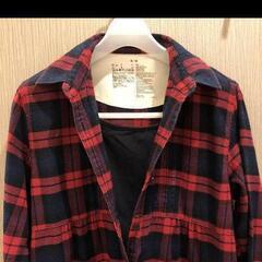 無印良品マタニティチェックシャツワンピース授乳服の画像
