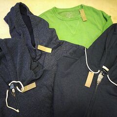 メンズ J.CREW XL パーカー+長袖トレーナー&Tシャツ9点（未使用タグ付き4点含む） の画像