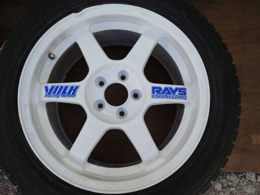 ●RAYS VOLKRACING TE37アルミ☆スタッドレスタイヤセット！16ｘ7.0J+46 5H PCD100☆DUNLOP WINTERMAXX01 205/55R16　☆4本セット☆　5019