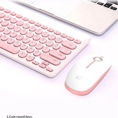 キーボード　マウス　セット　ピンク　かわいい　ゲーム女子　の画像