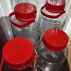 梅酒、梅干し用瓶、大2.小2