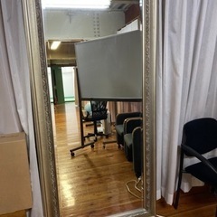 廃材ロDIY 大型ミラー アンティーク調