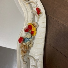 鏡　ミラー　ヴィンテージ　アンティーク　花　鏡台　ウォール　壁掛けの画像