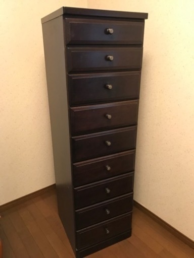 ★収納タンス　9段　高さ147cm  ダークブラウン★