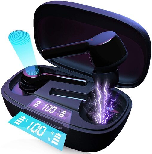 Bluetooth ワイヤレスイヤホン LEDディスプレイ 自動ペアリング 瞬時接続 音量調整 Siri対応 新品・未使用・未開封