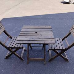 木製ガーデン三点セットの画像