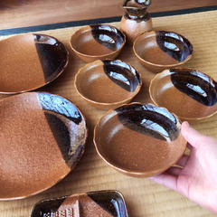 天ぷら皿8点セットの画像