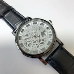 新品　未使用　スケルトン メンズ 腕時計 アナログ 黒　ブラック...