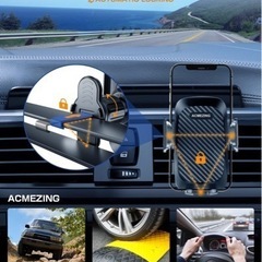 新品未開封！スマホホルダー  車載ホルダー   スマホスタンド 車 カー用品 車 エアコン吹き出し口＆粘着ゲル吸盤兼用 2in1 の画像