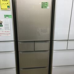 値下げしました!! 日立　冷蔵庫　幅60cm　401L　R-S40K XN　5ドア　右開き　まんなか冷凍　強化処理ガラスドア　2019年製　ファミリータイプ　大容量　自動製氷機能　氷温ルーム　新鮮スリープ野菜室　急冷凍　クリーニング済　堺市　石津