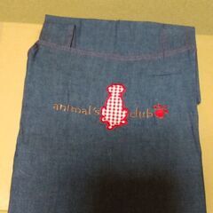 決定　デニム系わんこ柄エプロン