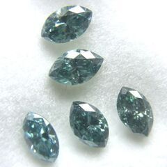 未使用品 天然ブルーダイヤモンド トリート マーキスカット 5ピース 計1.11ct SIクラス 1ピース0.2ct Natural diamond 