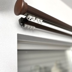 カーテンレール　ダブル　ダークブラウン　TOSOの画像