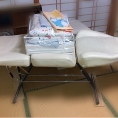 サロンの方必見★エステ台　リクライニング ホワイト合皮の画像