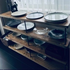 未使用品　アイアン木製　棚の画像