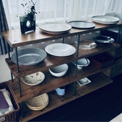 未使用品　アイアン木製　棚の画像