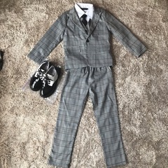 男児120㎝　スーツ5点セット+シューズ