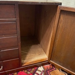 【売約済み】時代　昭和レトロ　収納　収納　入れ物　引き出し　タンス　箪笥　アンティーク　書類　ドキュメントケース　レターケース　ジャパニーズ　ビンテージ　日本　昭和　大正　飾り棚　棚　ラック　シェルフ　検　古民家　古道具　欅　ラワン　希少　コンパクト　 の画像