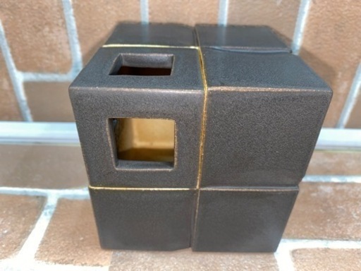 【愛品館江戸川店】八代 清水六兵衛 黒釉刻線器 ID103-018934-007