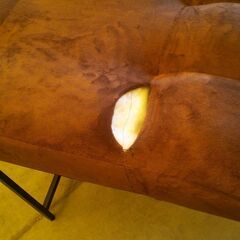 Hリクライニングソファ【ヌイ／ブラウン色】ソファ 1人掛け リクライングソファ B品 アウトレット品 ※定価15,390円の画像