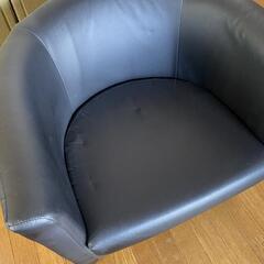 1人がけソファー丸み型（ブラック）の画像