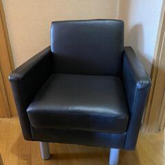 1人がけソファー四角型･ブラックの画像