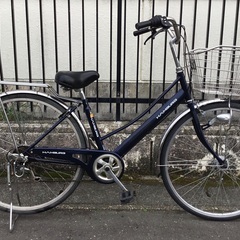 整備・良品＞シティサイクル・27インチ自転車・外装6段変速・LEDライト
