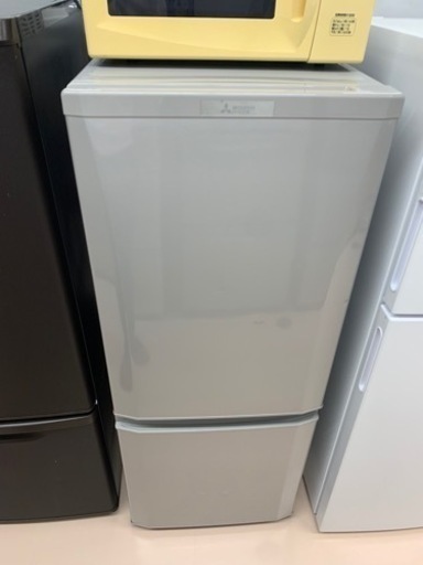 2017年製 美品 中古 三菱 146L 静音設計「ラウンドカットデザイン」耐熱トップテーブル 冷蔵庫 【MR-P15A-S】 保証2ヶ月