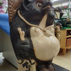 本物 アンティーク 信楽焼 特大 たぬき 置物 の画像