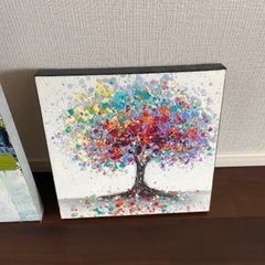 アートパネル2点抽象画インテリアショップ購入の画像