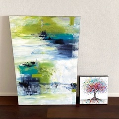 アートパネル2点抽象画インテリアショップ購入