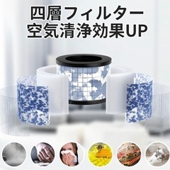 【新品未使用】空気清浄機 コンパクト 小型 軽量 省エネ 花粉対策 最新 ペット pm2.5 タバコ タイマー付き ３段階切替 アロマ対応 ウイルス除去付き フィルター 静音 除菌 脱臭 カビ取り 台所 寝室の画像