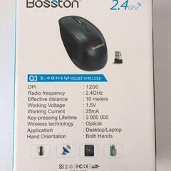 3個セット 新品未開封 Bosston 無線マウス ワイヤレスマウス 黒ブラック 1個800円の画像