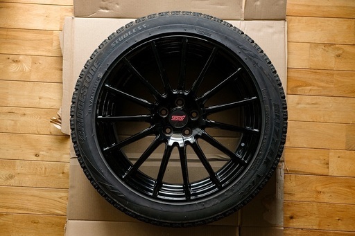 美品 18インチ 7.5J +48 PCD100 ENKEI スバル 純正 STI ホイール ブラック ブレンボ レガシィ BP BL インプレッサ フォレスター BRZ