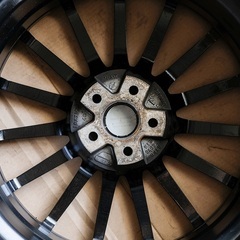 美品 18インチ 7.5J +48 PCD100 ENKEI スバル 純正 STI ホイール ブラック ブレンボ レガシィ BP BL インプレッサ フォレスター BRZの画像