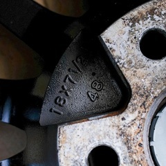 美品 18インチ 7.5J +48 PCD100 ENKEI スバル 純正 STI ホイール ブラック ブレンボ レガシィ BP BL インプレッサ フォレスター BRZの画像