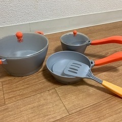 ☆LEDで光る☆おままごと 鍋・フライパンセット