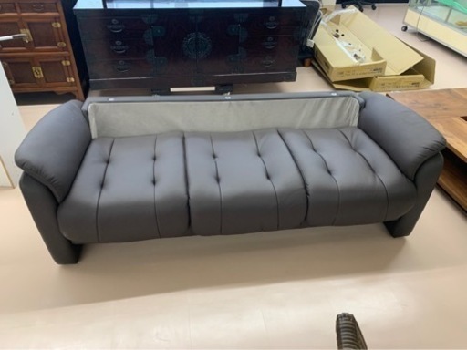 美品　背もたれ脱着式　3人掛けソファ　レザー　