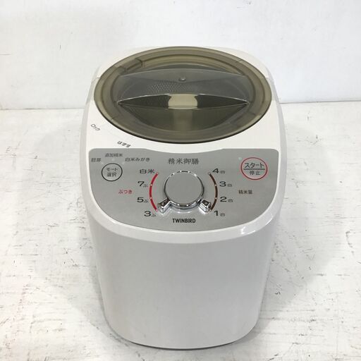 22R125 ジ 3 TWINBIRD コンパクト精米器 かくはん式 MR-E520 ホワイト 中古品