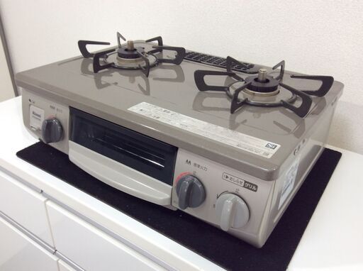 (5/28受渡済)YJT4081【RINNAI/リンナイ ガスコンロ 都市ガス】美品 2020年製 RT34NJH-L 家電 キッチン レンジ ガステーブル 左側強火 ホーロー