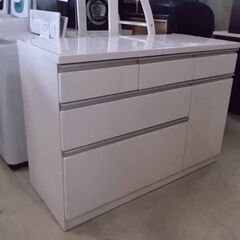 ニトリ キッチンカウンター ミドル 幅120cm 白 ホワイト エナメル 家具