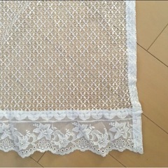 ハンドメイド　のれん　花のレース